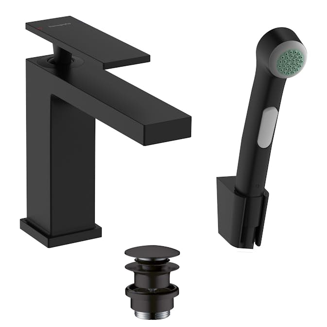 Tvättställsblandare Hansgrohe Tecturis E 110 med Bidettehanddusch och Duschslang