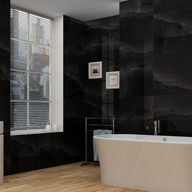 Klinker Netto Ceramika Onyx Black High Glossy 60x60 cm