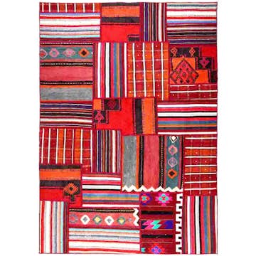 Persisk Patchworkmatta Arkiio Flerfärgad 163x234