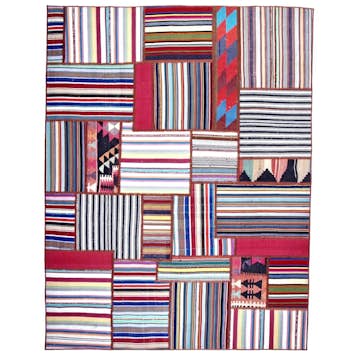 Persisk Patchworkmatta Arkiio Kelim Flerfärgad 157x205