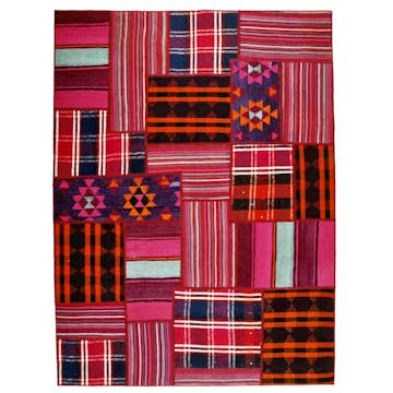 Persisk Patchworkmatta Arkiio Kelim Flerfärgad 153x207