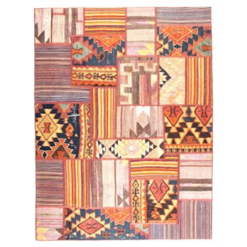 Persisk Patchworkmatta Arkiio Kelim Flerfärgad 154x205