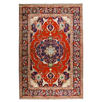 Persisk Matta Arkiio Tabriz Patina Röd/Mörkblå 195x295