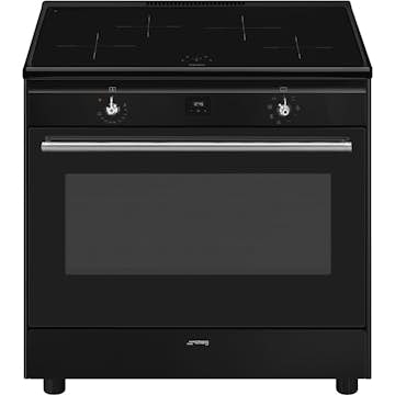 Induktionsspis Smeg CX91IMBL Svart 90cm med Varmluft och Timerfunktion