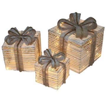 Juldekoration Nordic Winter Julklappar med Belysning 3 delar