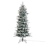 Plastgran Nordic Winter Smal Julgran med Snö 180x86 cm med LED-Belysning
