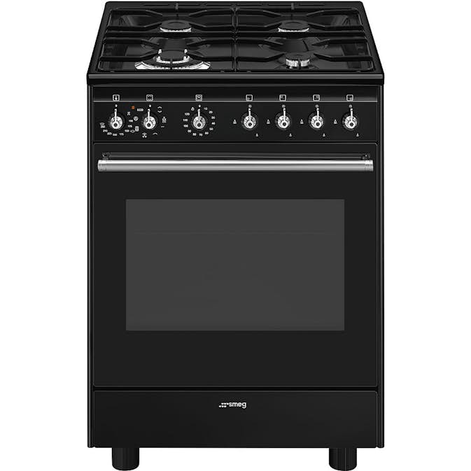 Gasspis Smeg Concerto CX61GMBL Svart med Mångsidig och Elektrisk Ugn