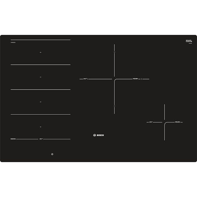 Induktionshäll BOSCH Serie 8 PXE801DC1E Svart 80cm flexzoner