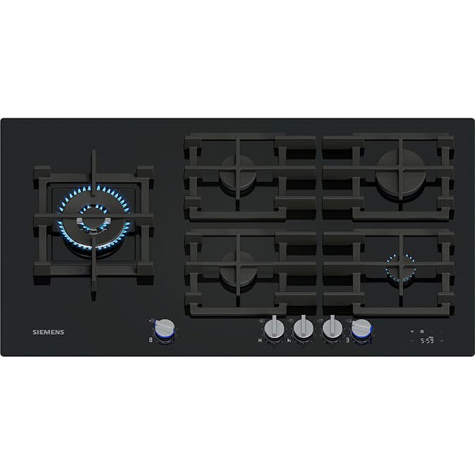 Gashäll Siemens iQ700 med stepFlame Svart 90cm med Smart Uppkoppling