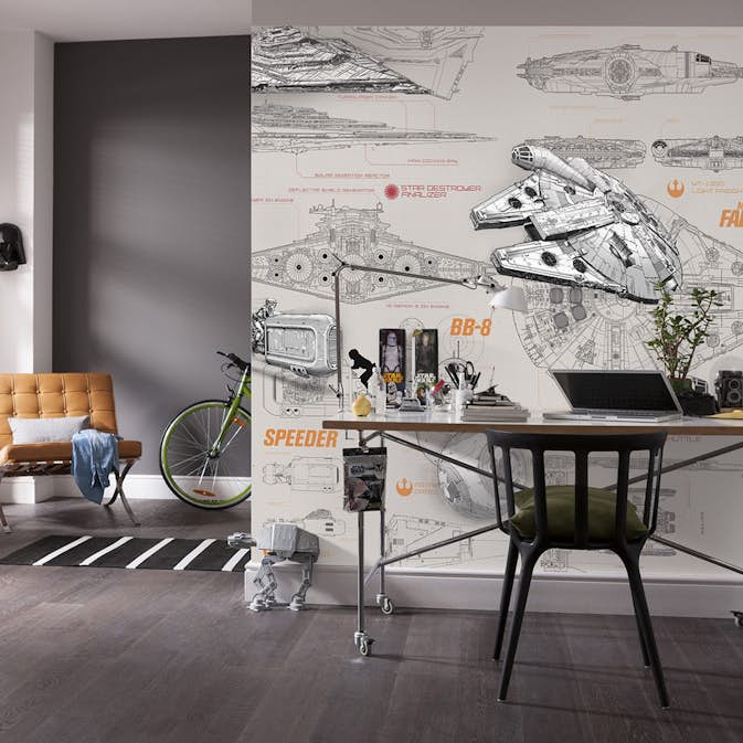 Barntapet Komar Star Wars Blueprints 8-493, Papperstapet för Barnrum