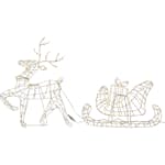 Siluett Star Trading Atja Ren och Släde Vit