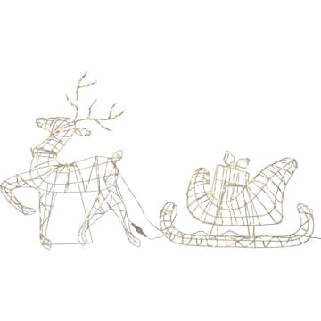 Siluett Star Trading Atja Ren och Släde Vit