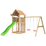 Lektorn Jungle Gym Cabin 2.1 Gungmodul Grön Rutschkana & Sand