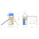 Lektorn Jungle Gym Lodge 2.1 m/2 Swing Modul Med Blå Rutschkana