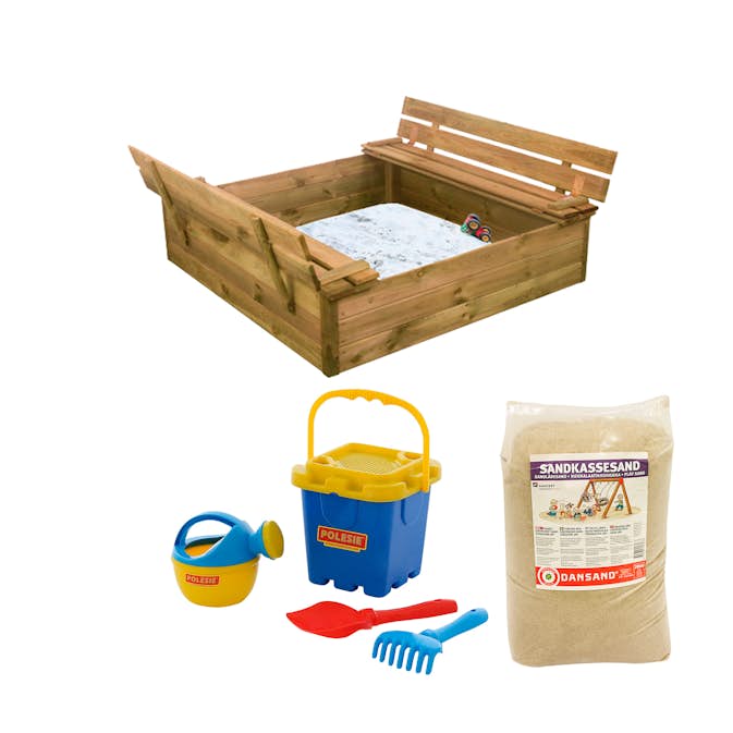 Sandlåda Nordic Play Vipplock och Bänk inkl Sand och Strandset