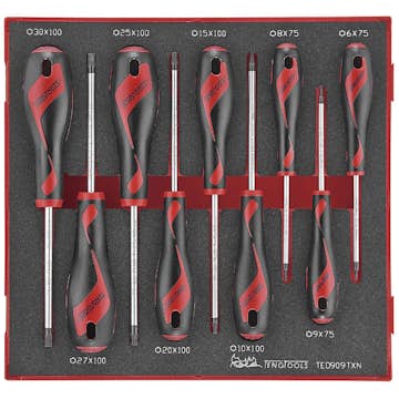 Skruvmejselsats för TX-spår 9 delar Teng Tools TED909TXN