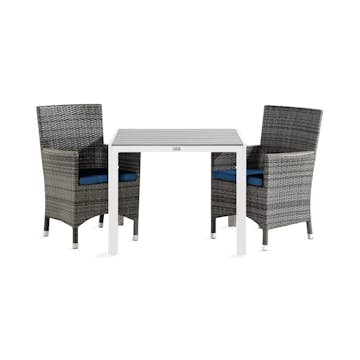 Matgrupp Comfort Garden Tunis Matgrupp Utomhus 90x90 med 2 Thor Lyx Fåtölj m Armledare m Dyna