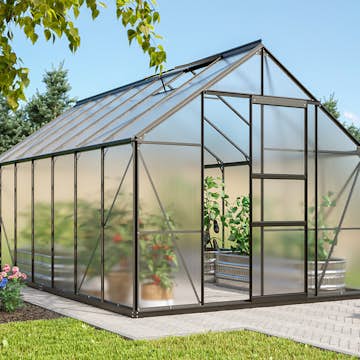 Växthus Vitavia Merkur 11500 6mm Polykarbonat Svart Med Sockel