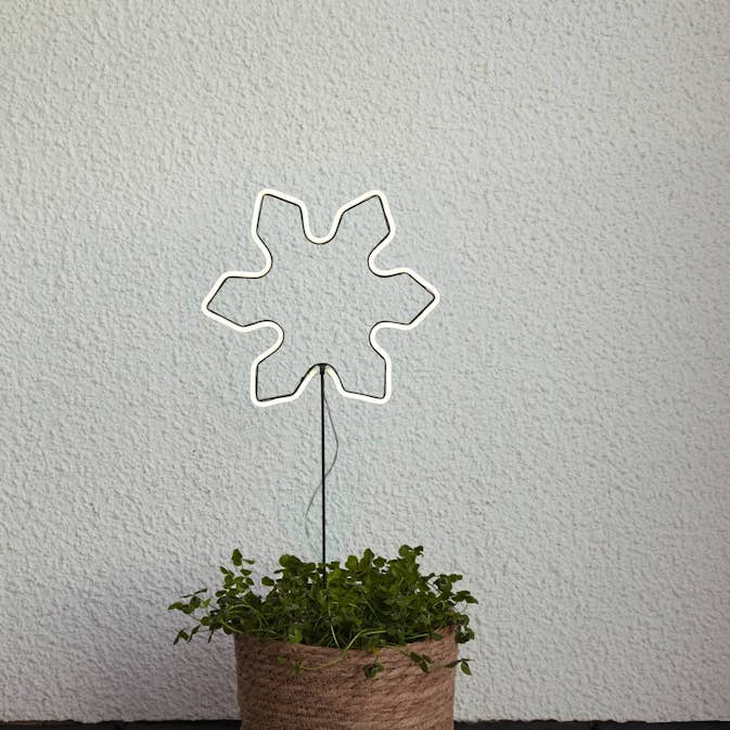 Siluett Star Trading NeonSnowflake Batteridriven Utomhusdekoration LED
