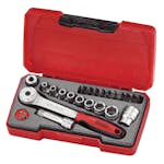 Hylsnyckelsats med 1/4 tum fyrkantsfäste Teng Tools T1422
