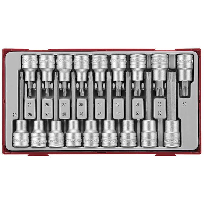 Hylsbitssats 18 delar för TX-spår, 1/2 tum fyrkantsfäste Teng Tools TTTX18