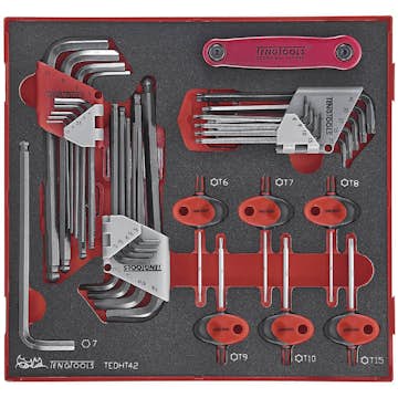 TX- och sexkantnyckelsats 42 delar Teng Tools TEDHT42