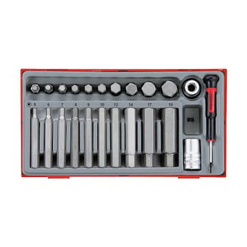 Insexhylssats 23 delar med 1/2 tum fyrkantsfäste Teng Tools TTHEX23