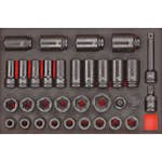 Krafthylssats 33 delar med 3/4 tum fyrkantsfäste Teng Tools TTEISK33