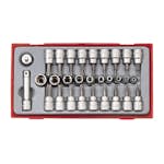 TX-hylssats 30 delars med 1/4 tum och 3/8 tum fyrkantsfäste Teng Tools TTTX30