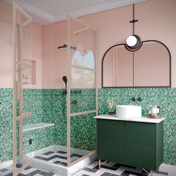 Duschhörn Hietakari Bläk 888 Tokyo Fast Vägg och Vikbara Dörr