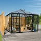 Växthus Vitavia Fortuna Svart Aluminiumstomme med UV-Skyddade Polykarbonatfönster & Härdat Glas, 10,2 m²