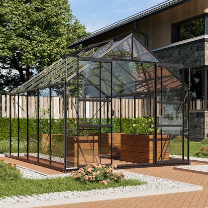 Växthus Vitavia Mars 8300 3mm Härdat Glas Svart