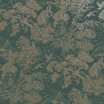 Tapet Holden Utopia II Natoru Aqua Gold 91702