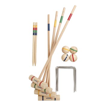 Krocket Home it Premium Krocketspel I Gummiträ För 4 Spelare