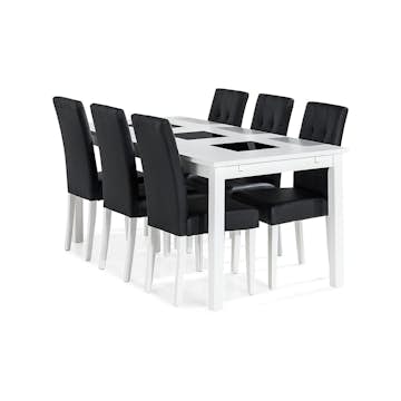 Matgrupp In Living Jasmin Förlängningsbar med 6 Viktor Stolar