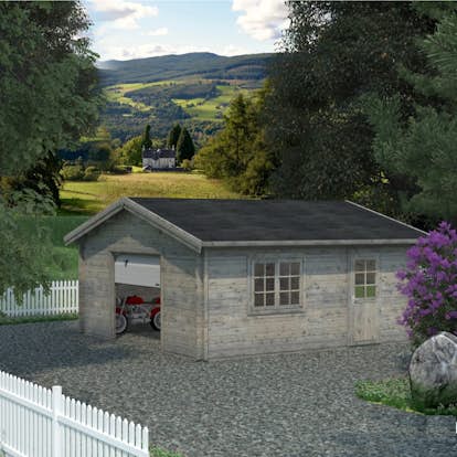 Garage Palmako Roger med Garageport 29,2 m2