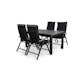 Matgrupp Utomhus Comfort Garden Monaco 152-210 Lyx 4 Svart inkl. Dynor