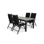 Matgrupp Utomhus Comfort Garden Monaco 152-210 Lyx 4 Svart inkl. Dynor