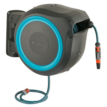 Slangbox Gardena RollUp M/L 25 m Turkos
