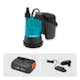 Dränkbar pump Gardena för Rent Vatten 2000/2 18V P4A Set (2,5Ah batteri + standardladdare)