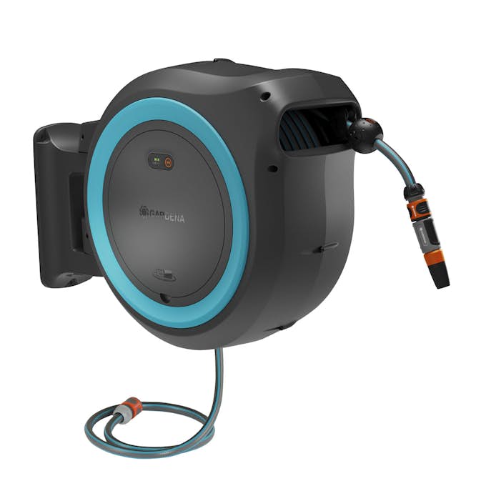 Väggslangbox Gardena Batteridriven PowerRoll XL 35 m inkl. Batteri & Laddare