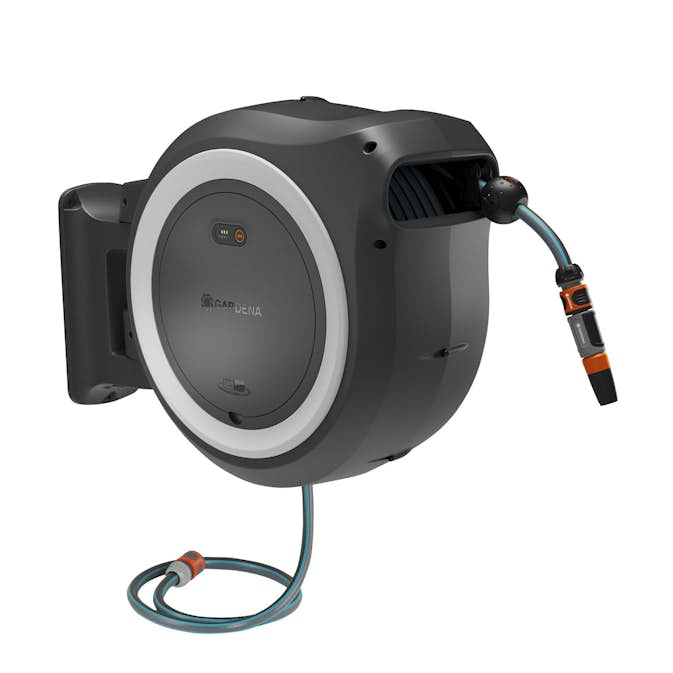 Väggslangbox Gardena Batteridriven PowerRoll XXL 40 m inkl. Batteri & Laddare