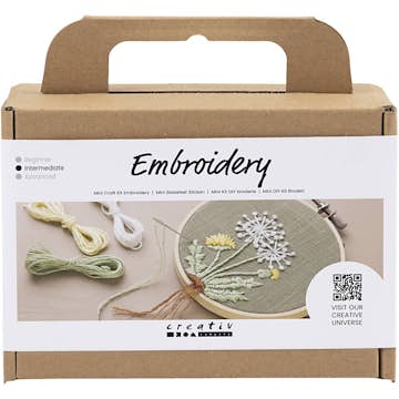 Broderi Creativ Company Mini DIY Kit Mattgrön Broderbåge