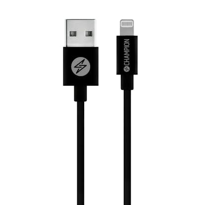 USB-A Champion till Lightning Kabel 2m Svart