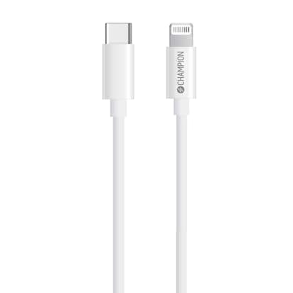 USB-C Champion till Lightning Kabel 2m Vit