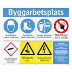 Skylt Systemtext Byggarbetsplats 780x625 mm Aluminium