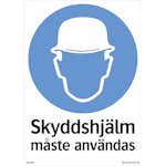 Skylt Systemtext Skyddshjälm 210x297 mm Plast