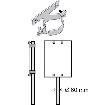 Stolpfäste Systemtext För Plana Skyltar Aluminium