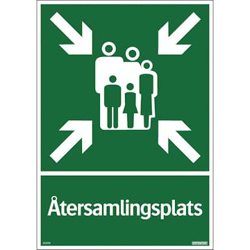 Skylt Systemtext Återsamlingsplats 297x420 mm Aluminium