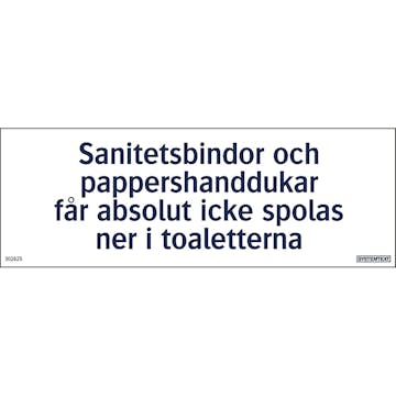 Skylt Systemtext Sanitetsinstruktion Toa 210x74 mm Plast